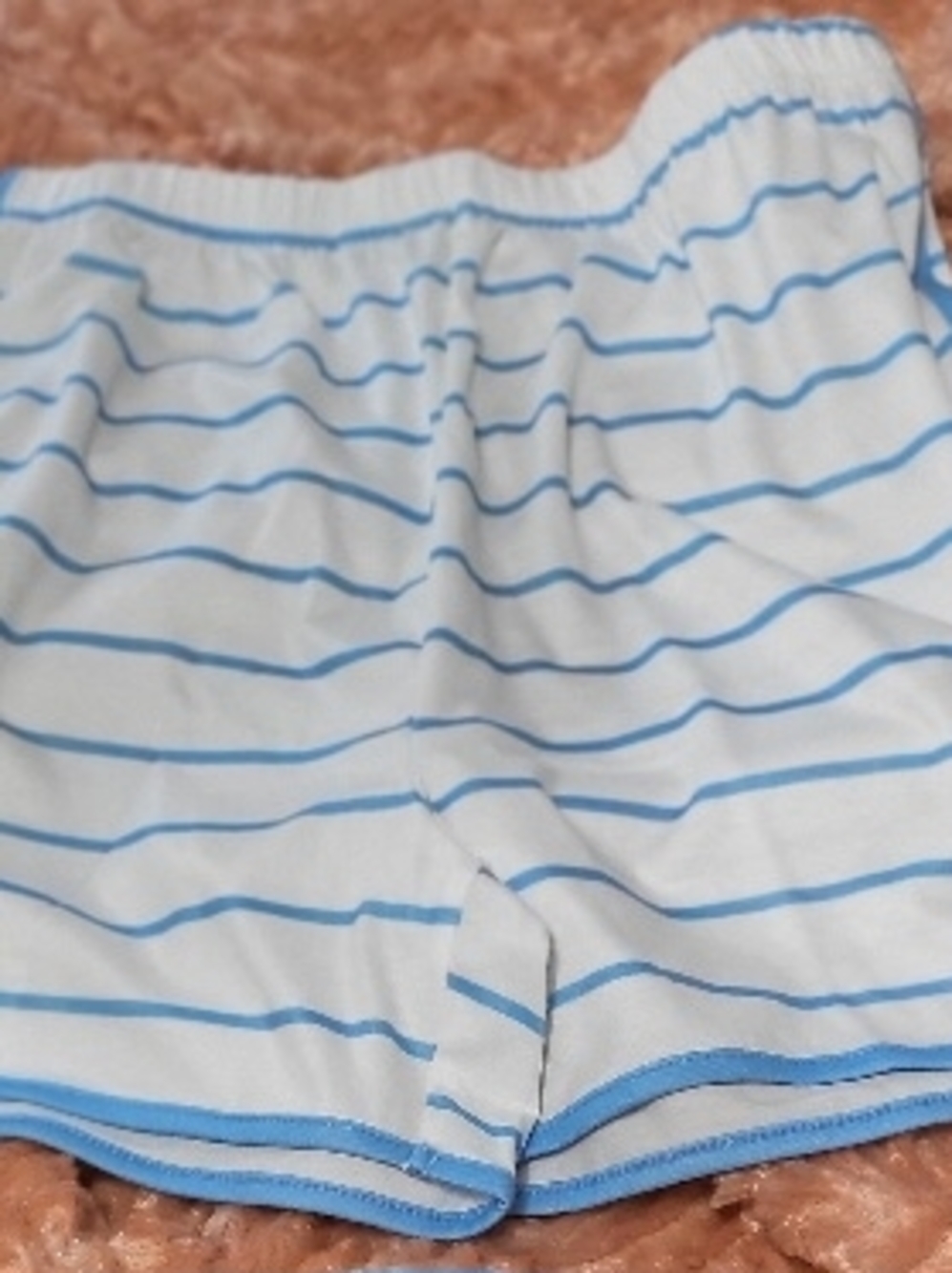 F-Keep Striped Blue White Shorty Pajama Set Size Large NIP - Picture 4 of 5